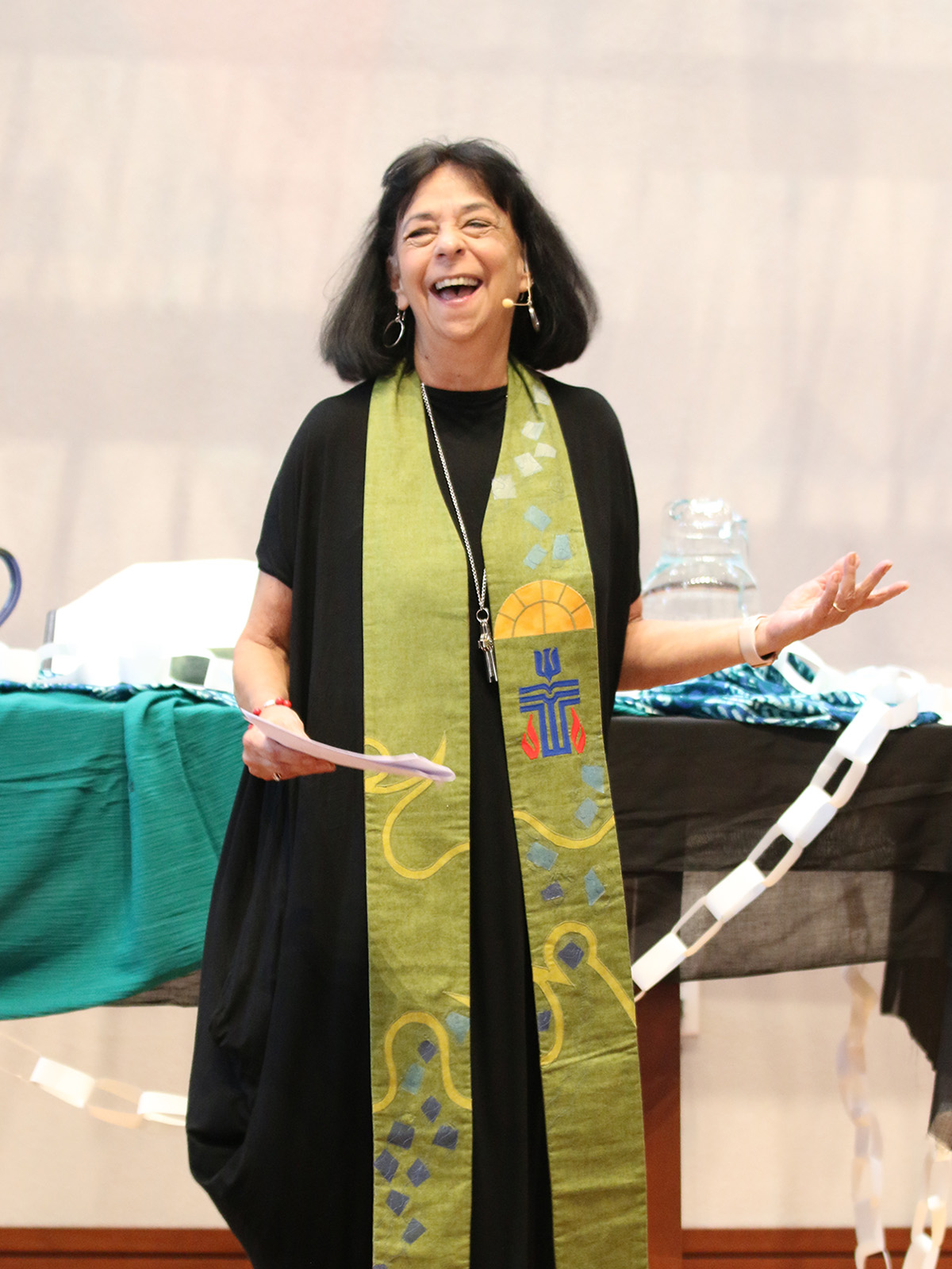 Rev. Ruth Faith Santana-Grace, Co-Moderator of the 225th General Assembly of the PC(USA) offers greetings during worship. Photo by Rick Jones 